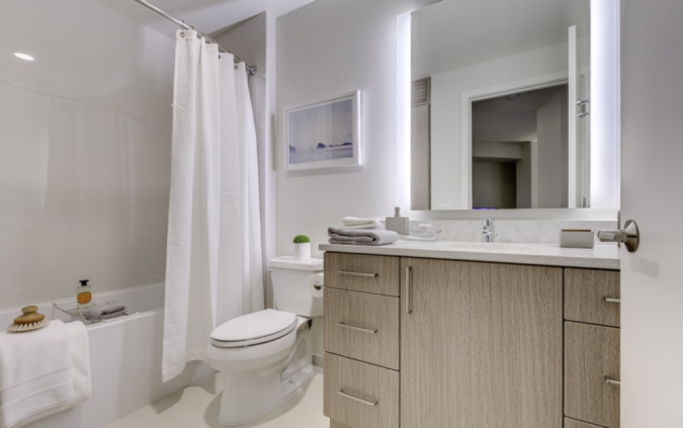 B | Floors 6-15 - 1 bedroom floorplan layout with 1 bathroom and 615 square feet (Floor 5, 3D)