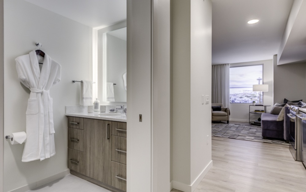 J | Floors 2-6  - Studio floorplan layout with 1 bathroom and 420 square feet (Floor 3, 3D)